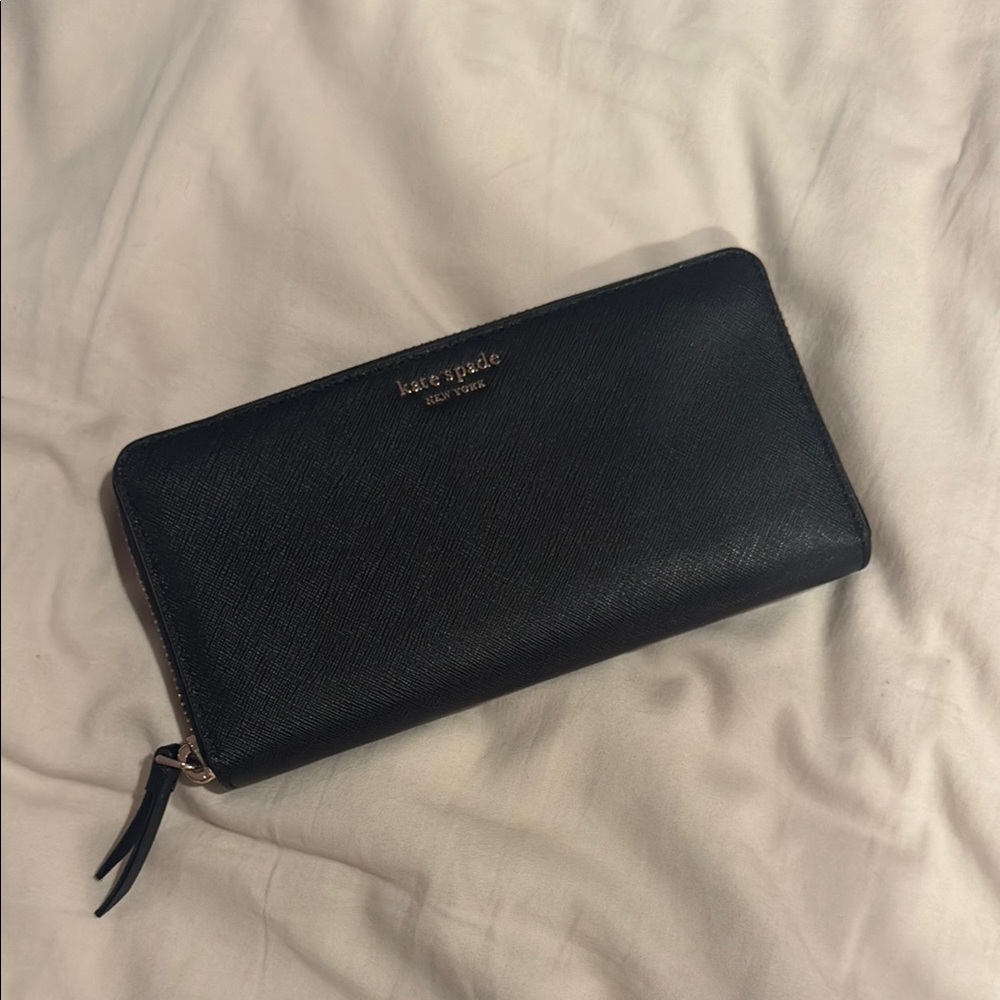 Kate Spade Large Black Zip-Around Continental Wallet